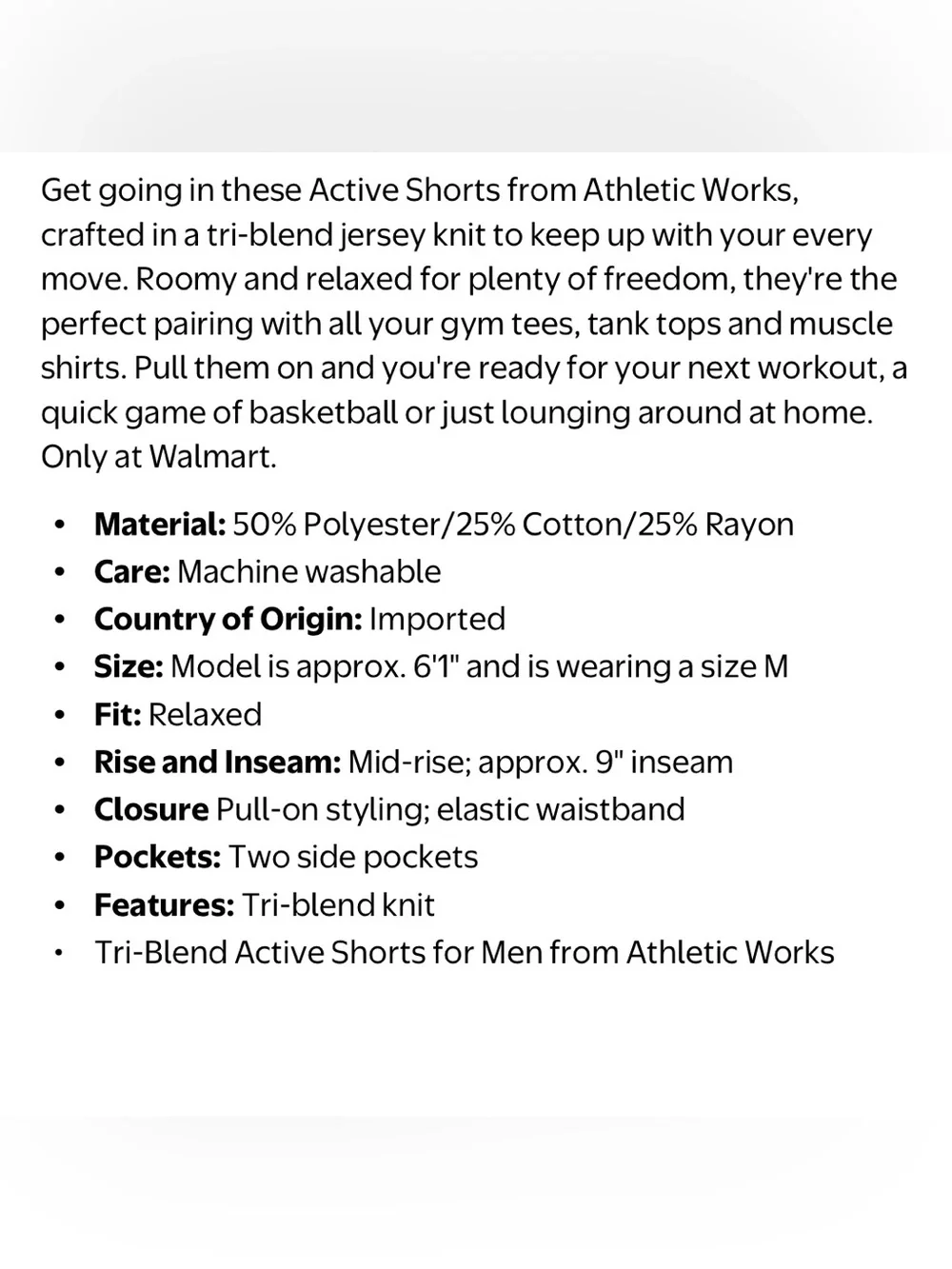 NWT Athletic Works Men's blue  Athletic Tri Blend shorts  - Set of 2